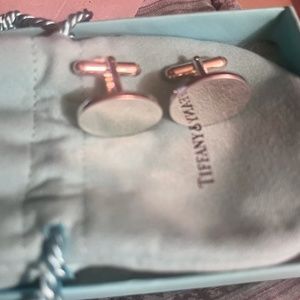 Tiffany sterling silver classic oval cufflinks